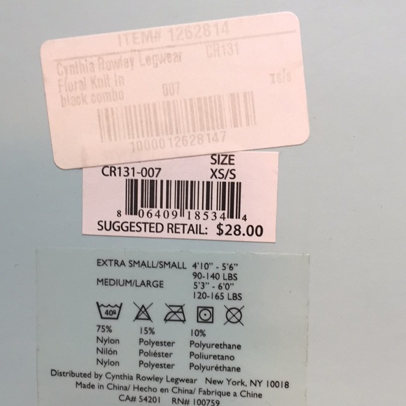 Cynthia Rowley floral tights - Picture 2 of 5